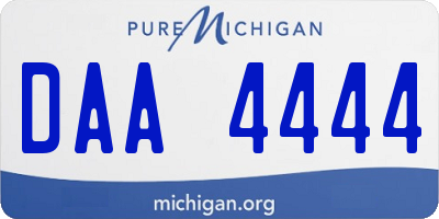 MI license plate DAA4444