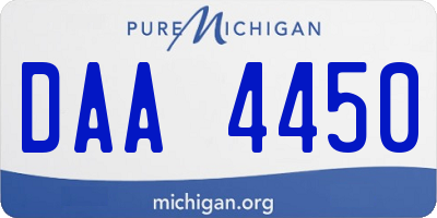 MI license plate DAA4450