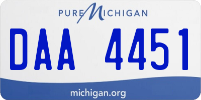 MI license plate DAA4451