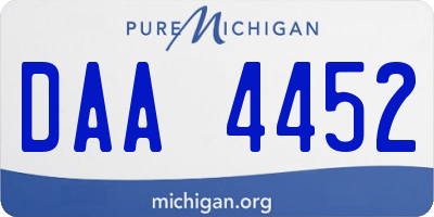 MI license plate DAA4452