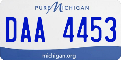 MI license plate DAA4453