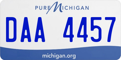 MI license plate DAA4457