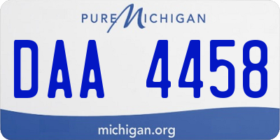 MI license plate DAA4458