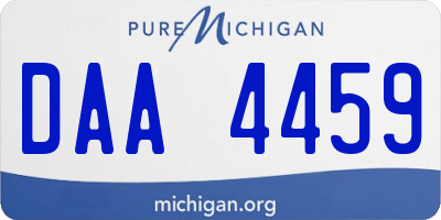 MI license plate DAA4459