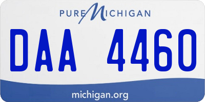 MI license plate DAA4460