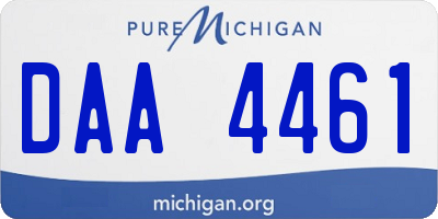 MI license plate DAA4461