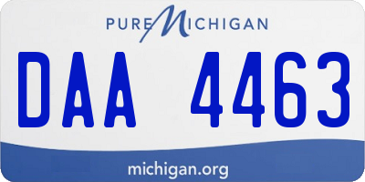 MI license plate DAA4463