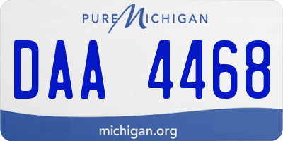 MI license plate DAA4468