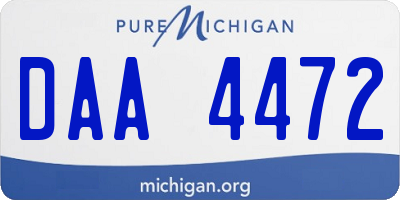 MI license plate DAA4472