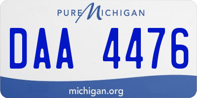 MI license plate DAA4476