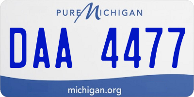 MI license plate DAA4477