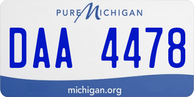 MI license plate DAA4478