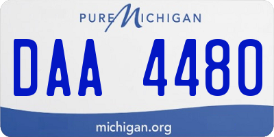 MI license plate DAA4480