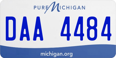 MI license plate DAA4484