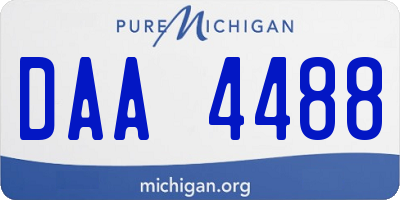 MI license plate DAA4488