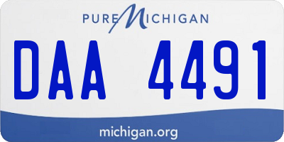 MI license plate DAA4491
