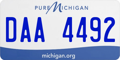 MI license plate DAA4492