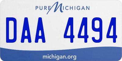 MI license plate DAA4494
