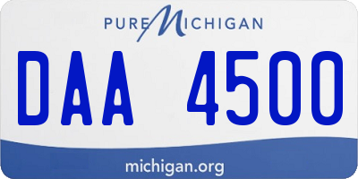 MI license plate DAA4500