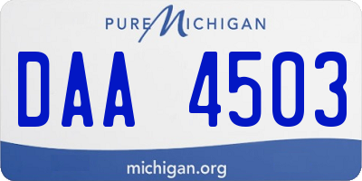 MI license plate DAA4503