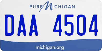 MI license plate DAA4504