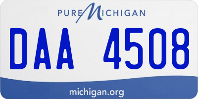 MI license plate DAA4508