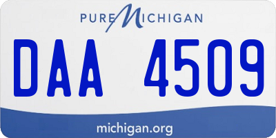 MI license plate DAA4509