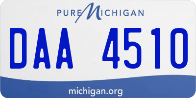 MI license plate DAA4510