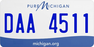 MI license plate DAA4511