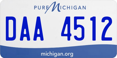 MI license plate DAA4512