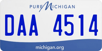 MI license plate DAA4514