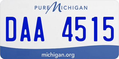 MI license plate DAA4515