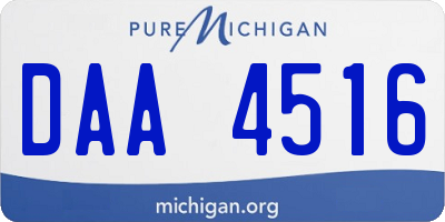 MI license plate DAA4516