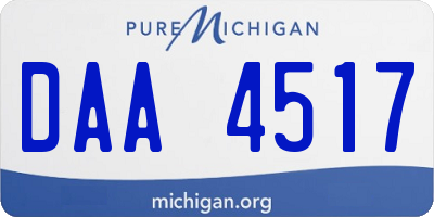 MI license plate DAA4517