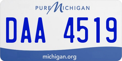 MI license plate DAA4519