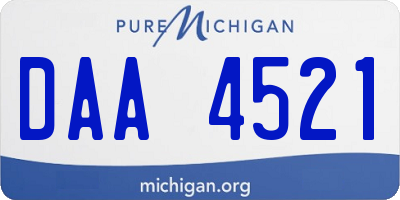 MI license plate DAA4521