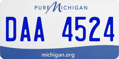 MI license plate DAA4524