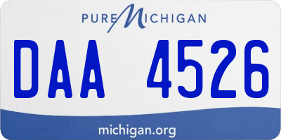 MI license plate DAA4526