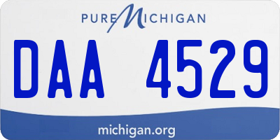 MI license plate DAA4529