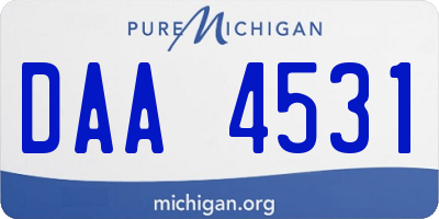 MI license plate DAA4531