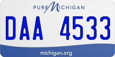 MI license plate DAA4533