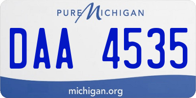 MI license plate DAA4535