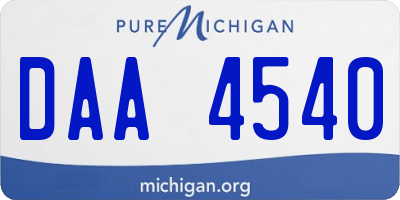 MI license plate DAA4540