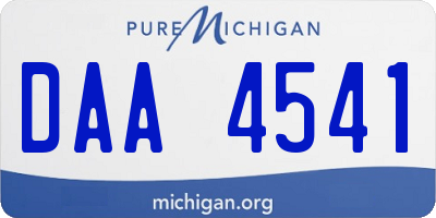 MI license plate DAA4541