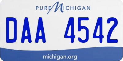 MI license plate DAA4542