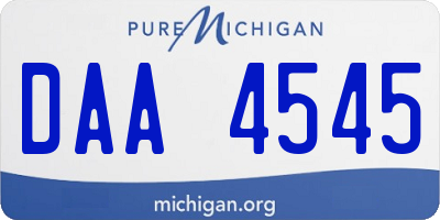 MI license plate DAA4545