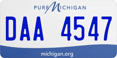 MI license plate DAA4547