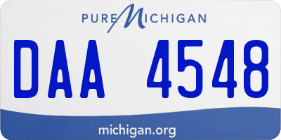 MI license plate DAA4548