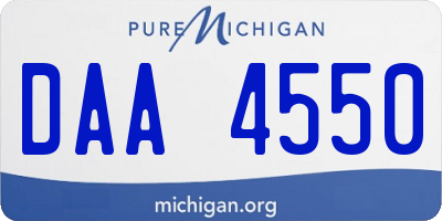 MI license plate DAA4550