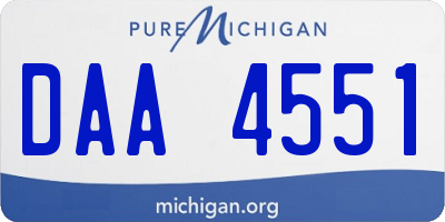 MI license plate DAA4551
